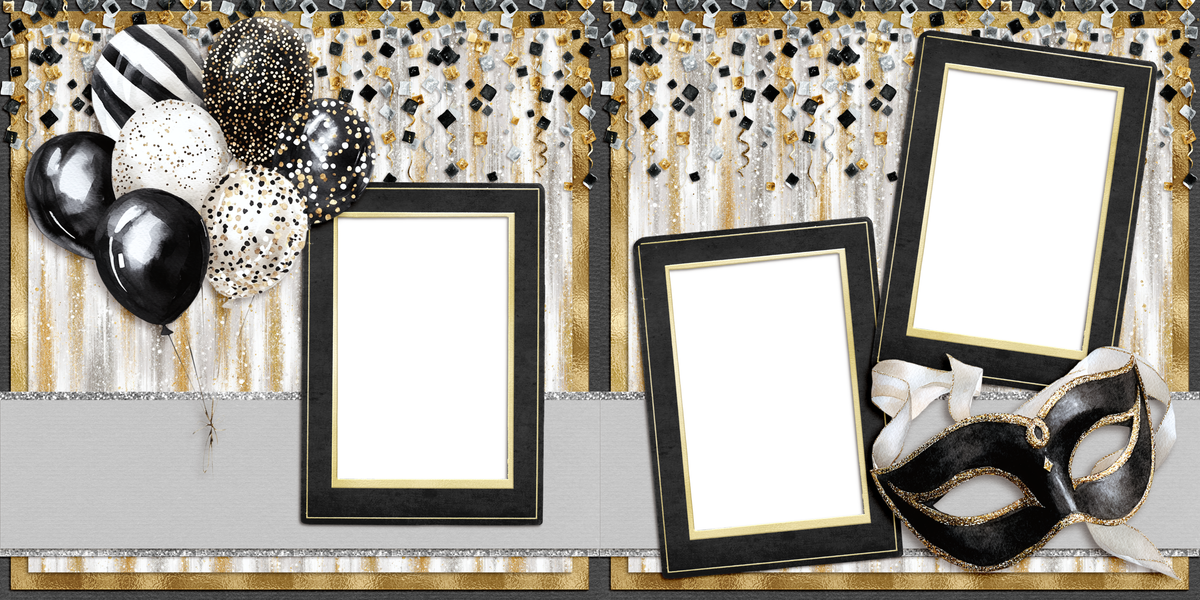 Happy New Year EZ Quick Pages -  Digital Bundle - 10 Digital Scrapbook Pages - INSTANT DOWNLOAD