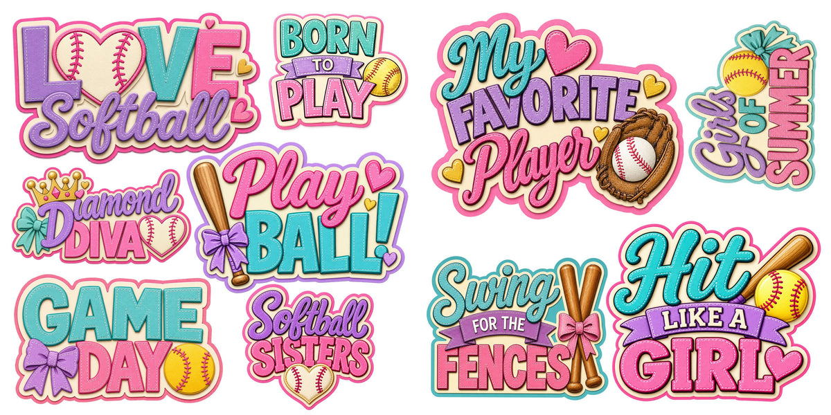 Softball Girl Titles - Clip Art Sheets CAS - 26-350