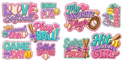 Softball Girl Titles - Clip Art Sheets CAS - 26-350