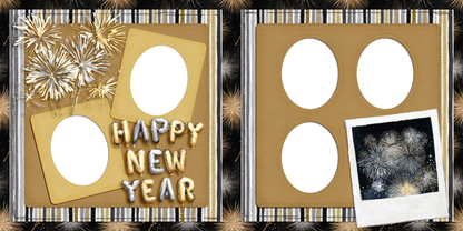 Happy New Year - EZ Digital Scrapbook Pages - INSTANT DOWNLOAD