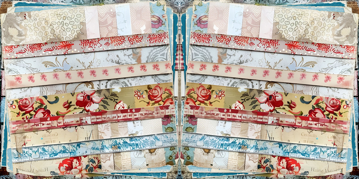 Spring Washi Strips NPM - Set of 5 Double Page Scrapbook Layouts - 26-1032