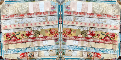 Spring Washi Strips NPM - Set of 5 Double Page Scrapbook Layouts - 26-1032
