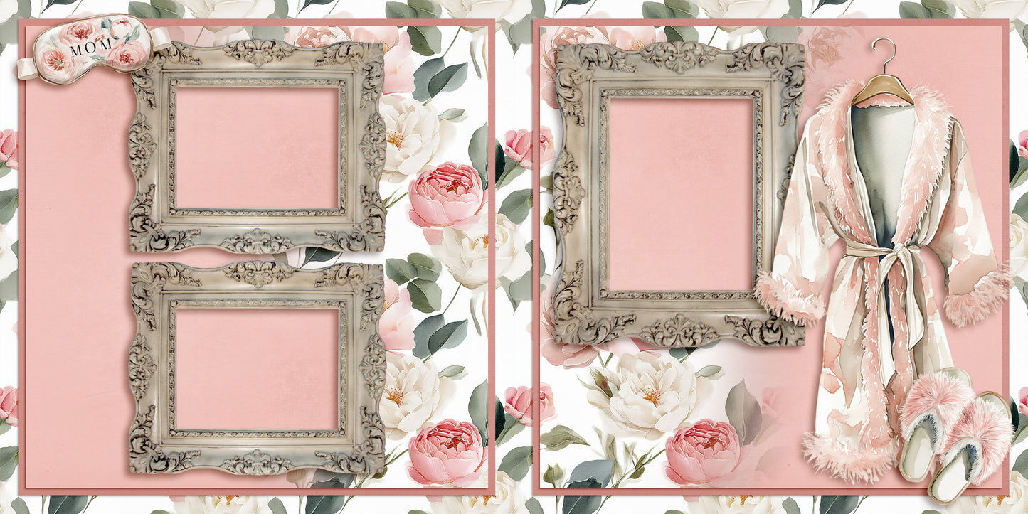 A Day for Mom - Set of 5 Double Page Scrapbook Layouts - 26-1025
