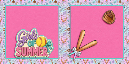Girls of Summer NPM - Softball Scrapbook Layout - 26-297