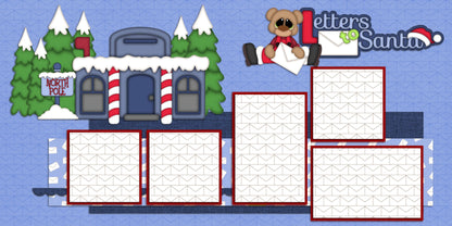 Visiting Santa Boy - Set of 5 Double Page Scrapbook Layouts - 1092