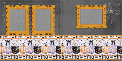 Witching Hour - Halloween - Set of 5 Double Page Scrapbook Layouts - 26-1060