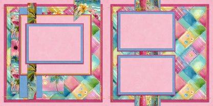 Beachy Pink A - Scrapbook Layout - 26-234