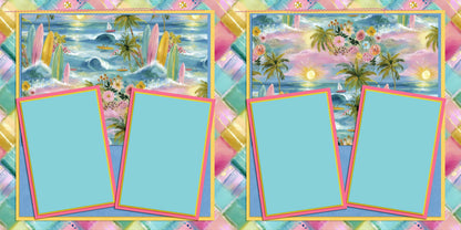 Beachy Pink B - Scrapbook Layout - 26-236
