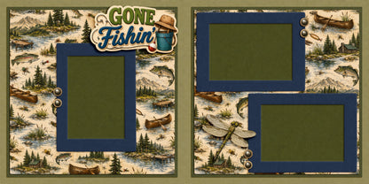 Gone Fishing - Scrapbook Layout - 26-248