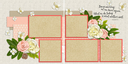 Pretty in Pink - Set of 5 Double Page Scrapbook Layouts - 1164