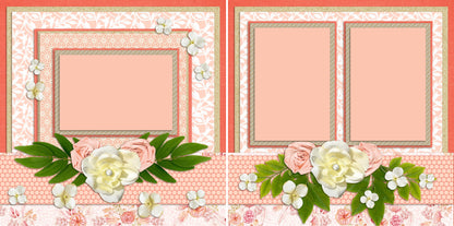 Pretty in Pink - Set of 5 Double Page Scrapbook Layouts - 1164
