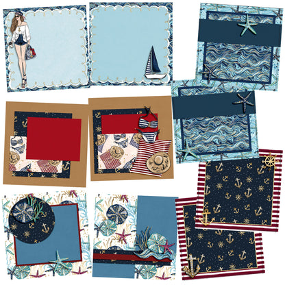 Nautical Vacation NPM Set of 5 Double Page Layouts