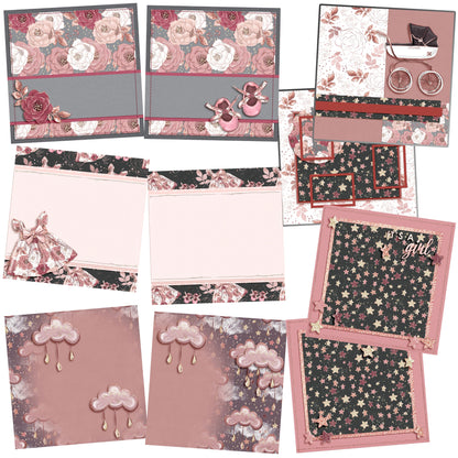 Baby Girl Essentials NPM Set of 5 Double Page Layouts