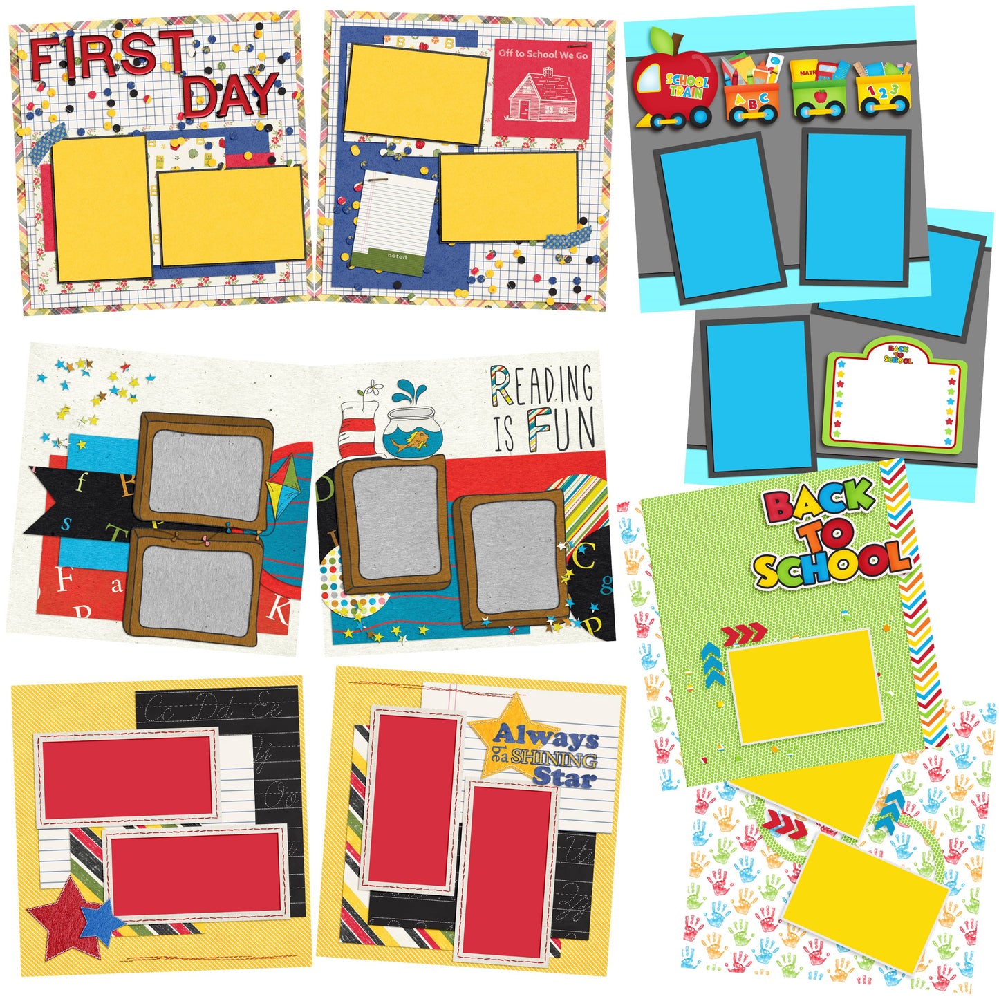 School's in Session - Set of 5 Double Page Layouts - 1455