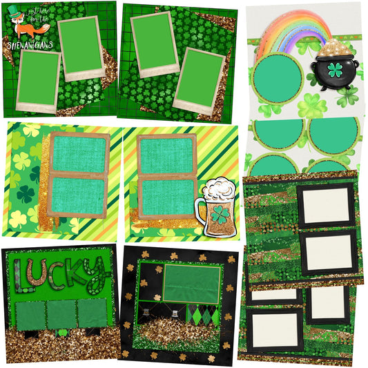 Shimmery St Pat - Set of 5 Double Page Layouts - 1574