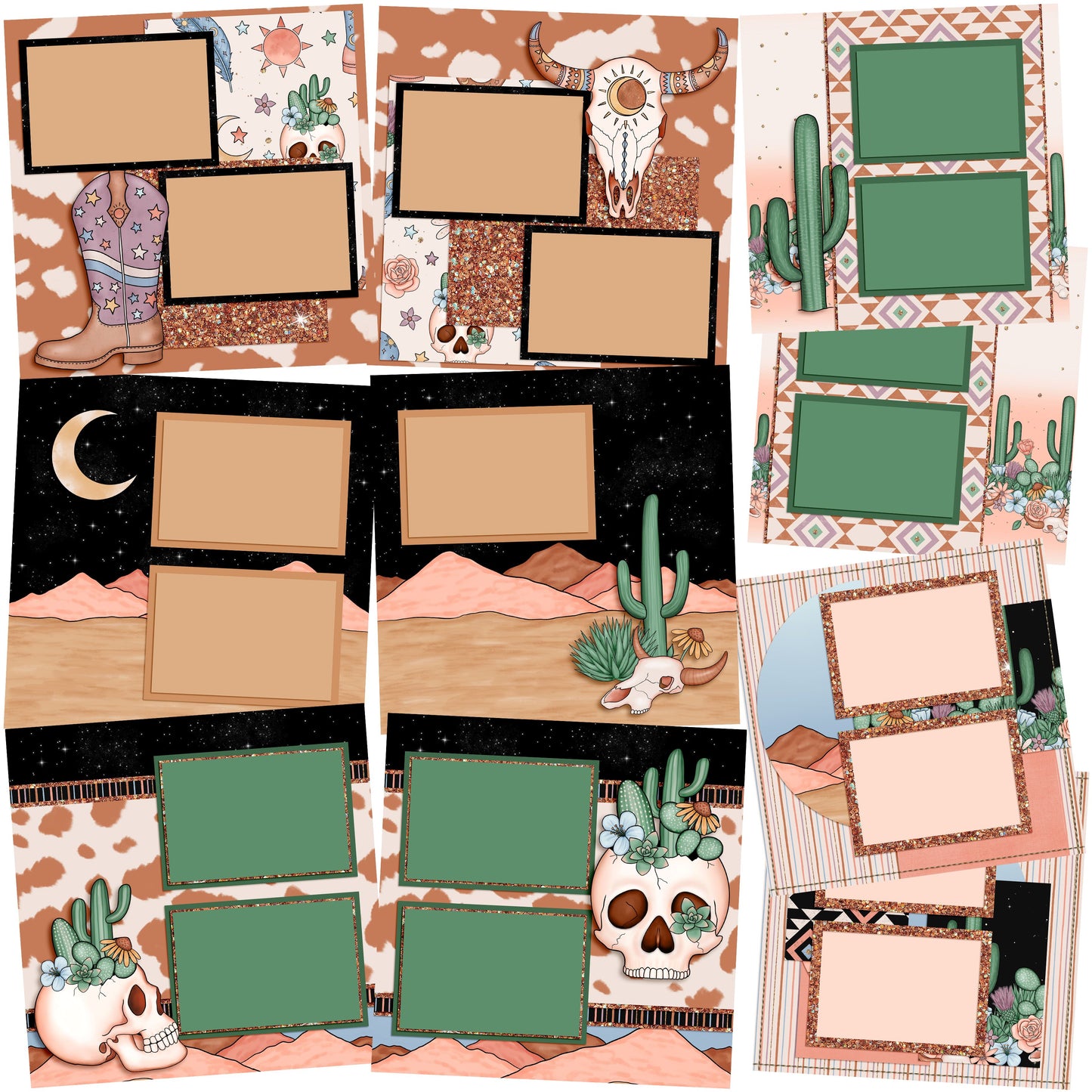 Southwest - Set of 5 Double Page Layouts - 1602