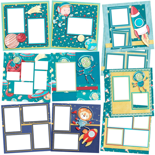 Space Adventures - EZ Quick Pages - Digital Bundle - 10 Digital Scrapbook Pages - INSTANT DOWNLOAD (Copy)