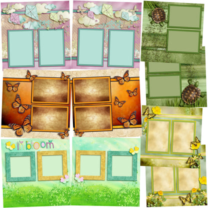 Springtime - Set of 5 Double Page Layouts - 1258