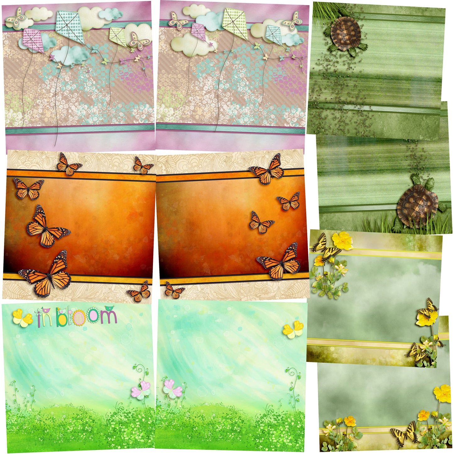 Springtime NPM - Set of 5 Double Page Layouts - 1259