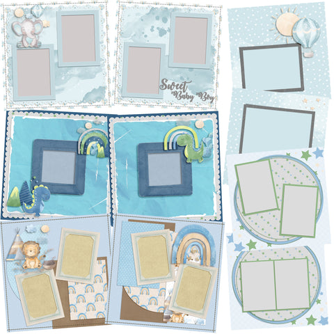 Sweet Baby Boy Set of 5 Double Page Layouts - 1580