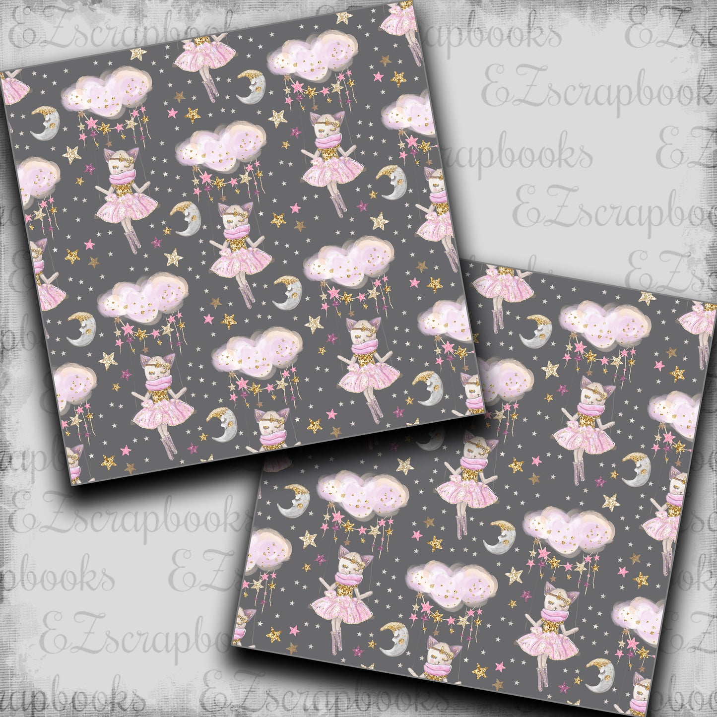 Sweet Dreams Kitty Grey - Papers - 23-382