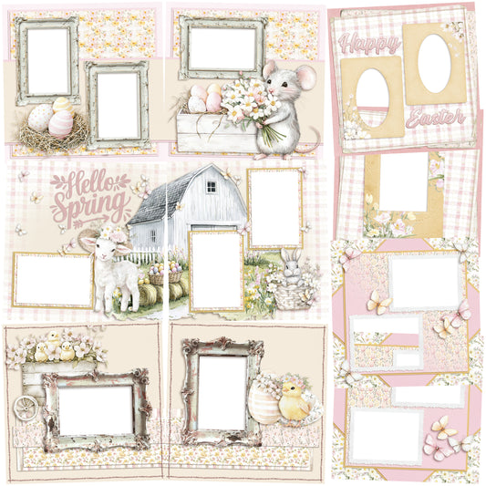 Rustic Sweet Easter EZ Quick Pages -  Digital Bundle - 10 Digital Scrapbook Pages - INSTANT DOWNLOAD