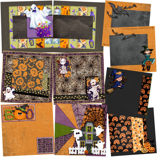 The Boo Crew NPM - Halloween - Set of 5 Double Page Layouts - 1793