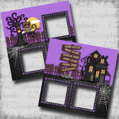 Creepy Castle - EZ Digital Scrapbook Pages - INSTANT DOWNLOAD