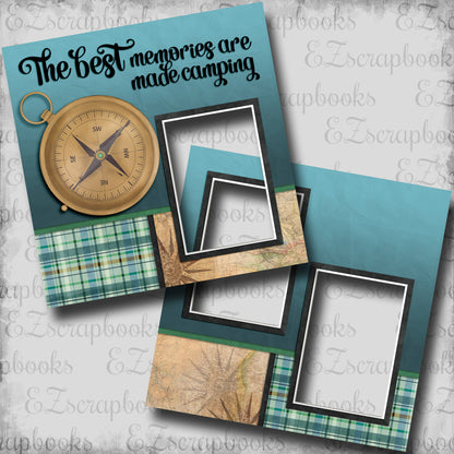 Best Memories Camping - EZ Digital Scrapbook Pages - INSTANT DOWNLOAD