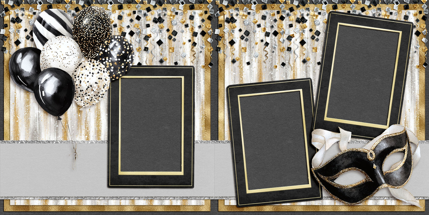Happy New Year - Set of 5 Double Page Scrapbook Layouts - 26-1002