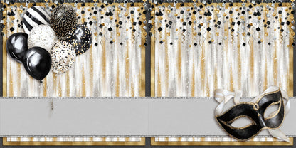 Happy New Year Mask & Balloons NPM - Scrapbook Layout - 26-033