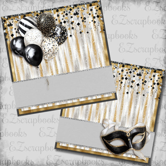 Happy New Year Mask & Balloons NPM - Scrapbook Layout - 26-033