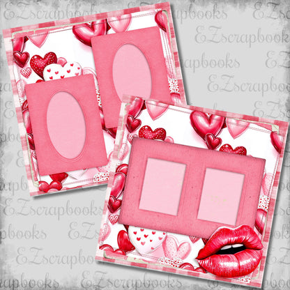 Hearts & Kisses - Scrapbook Layout - 26-048