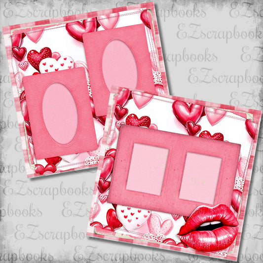 Hearts & Kisses - Scrapbook Layout - 26-048