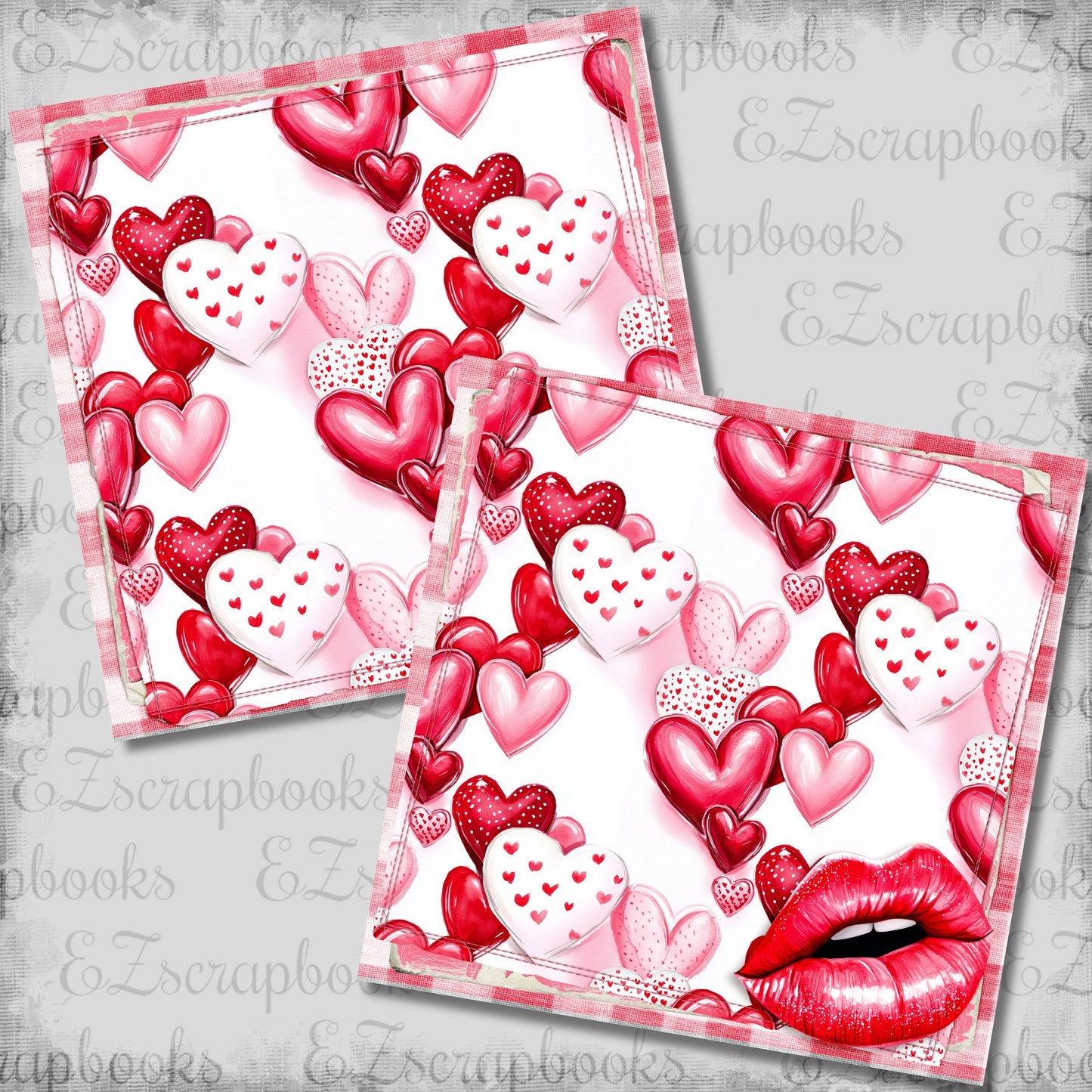 Hearts & Kisses NPM - Scrapbook Layout - 26-049