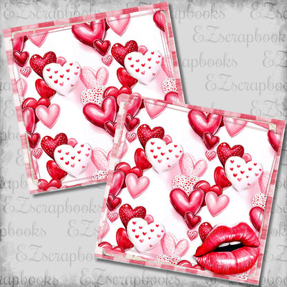 Hearts & Kisses NPM - Scrapbook Layout - 26-049