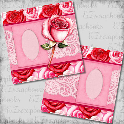Romantic Rose - Scrapbook Layout - 26-044
