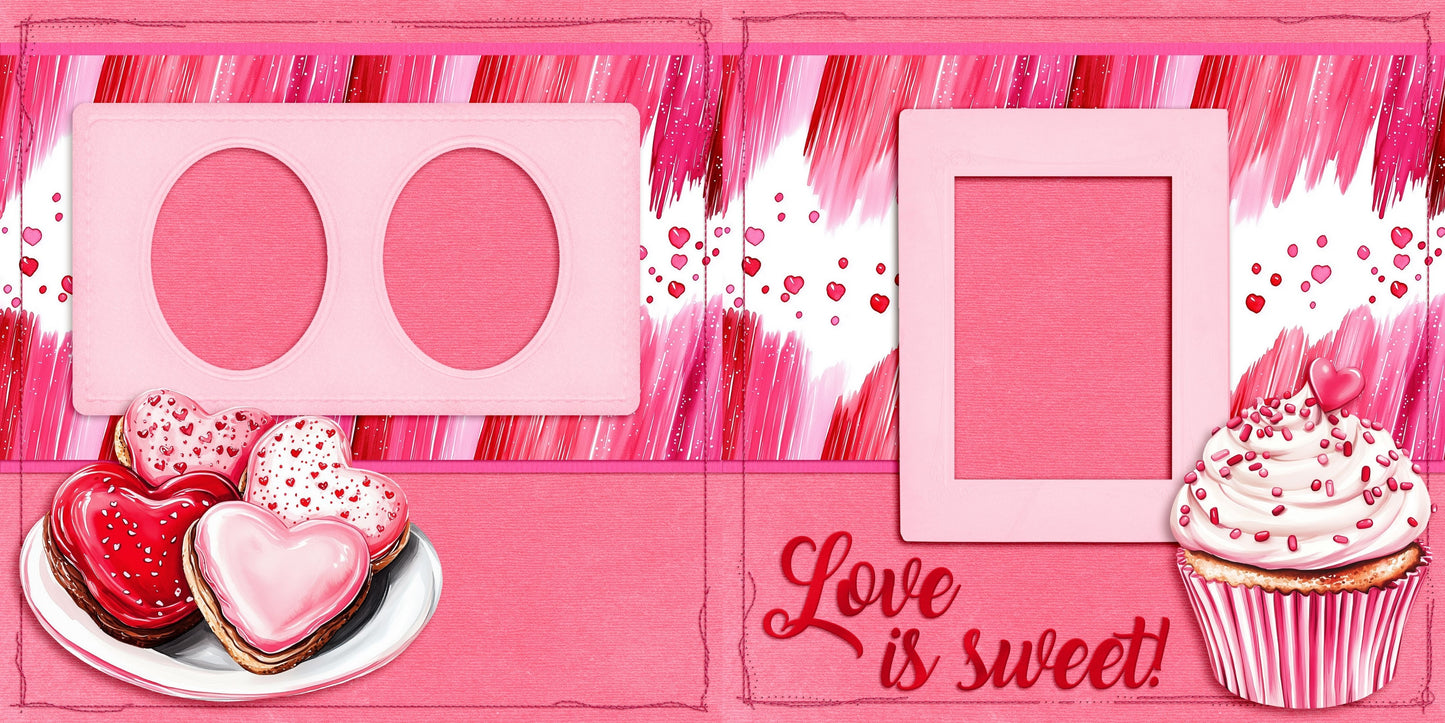 Love is Sweet - Set of 5 Double Page Scrapbook Layouts - 26-1006