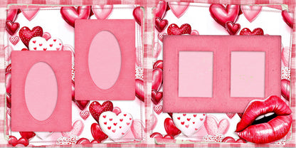 Hearts & Kisses - Scrapbook Layout - 26-048
