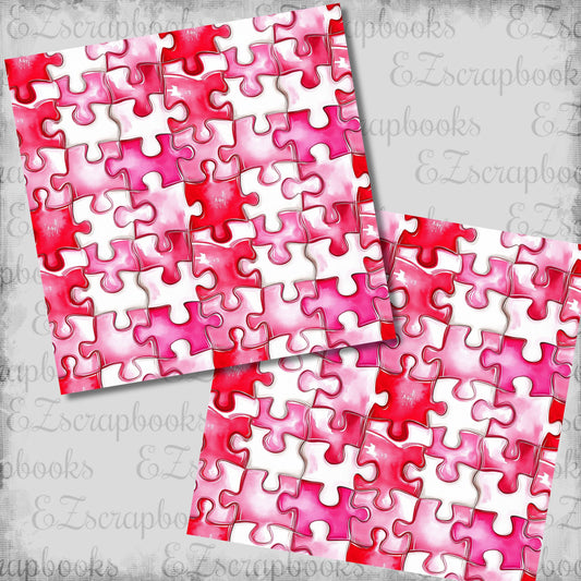 Valentine Puzzle - 12x12 Scrapbook Papers - 26-050