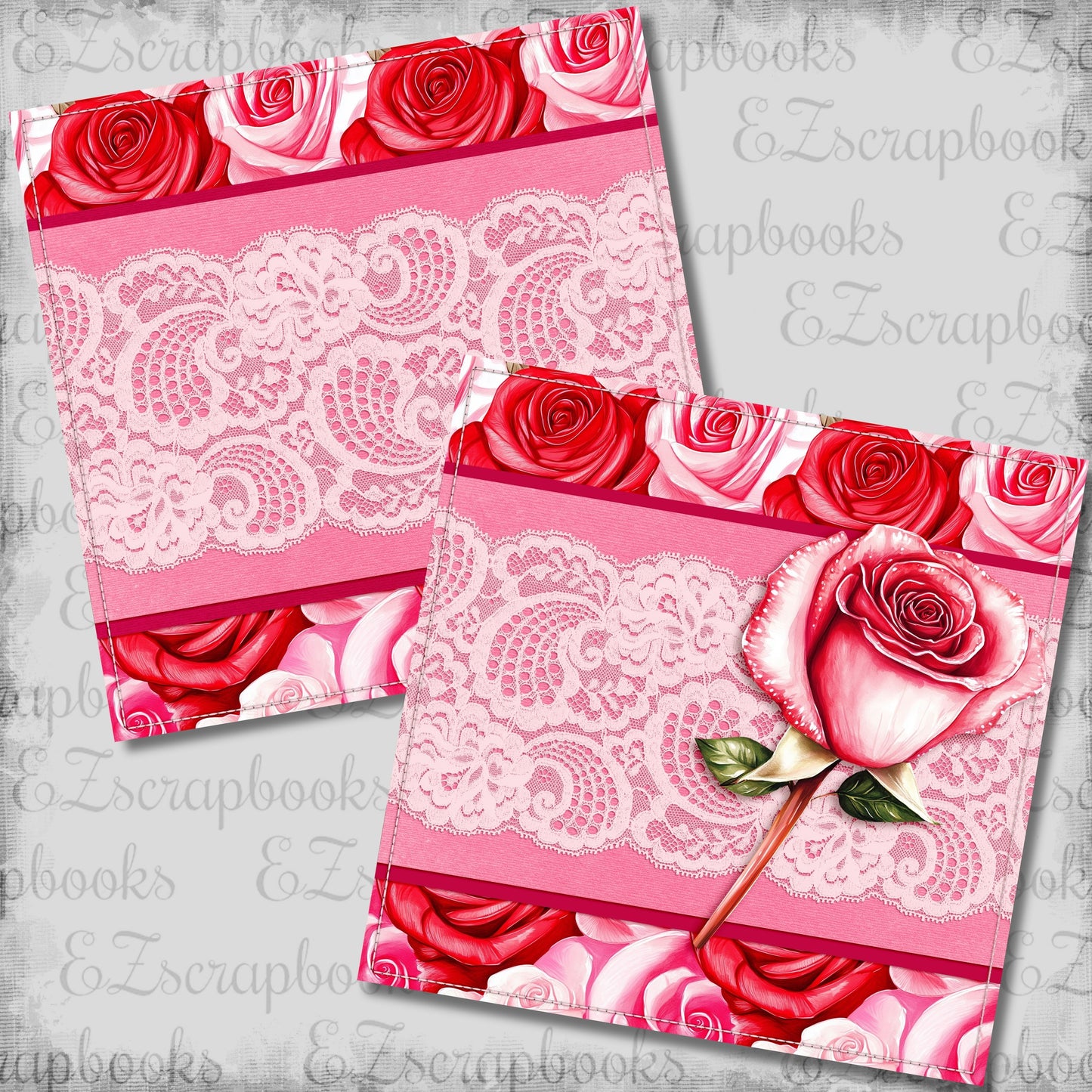 Romantic Rose NPM - Scrapbook Layout - 26-045