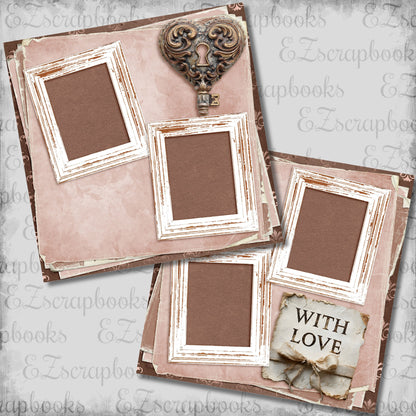 With Love - Love Valentine Scrapbook Layout - 26-054