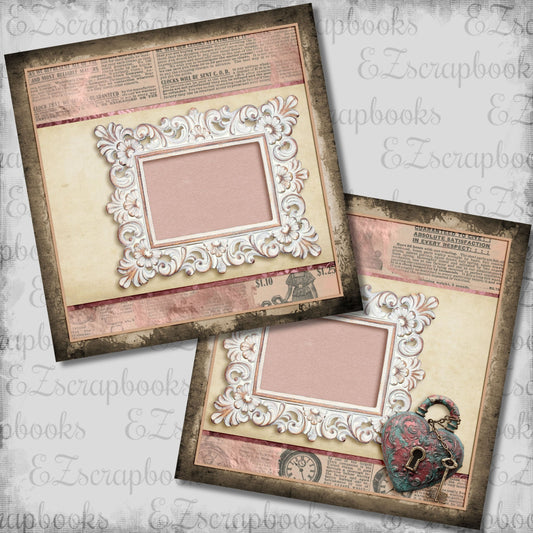 Key to My Heart - Love Valentine Scrapbook Layout - 26-056