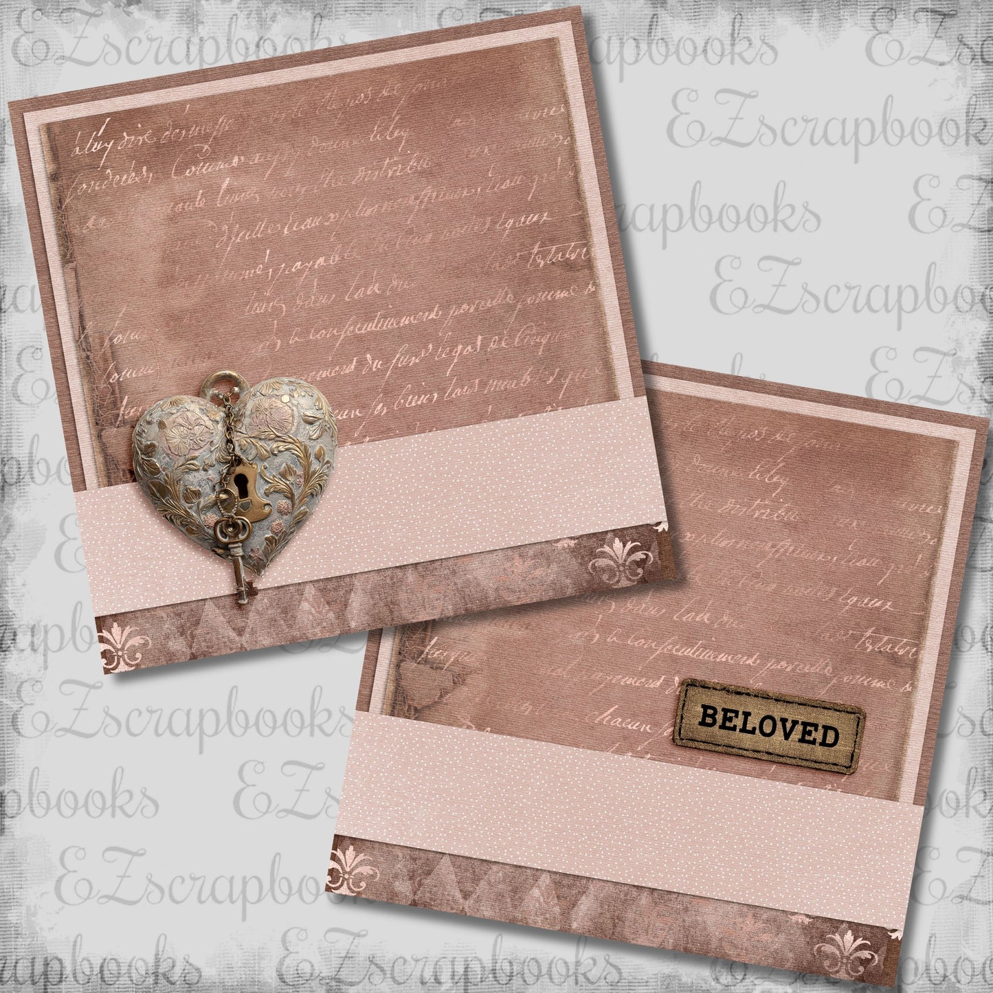 Beloved NPM - Love Valentine Scrapbook Layout - 26-061