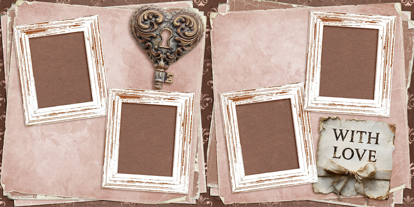 With Love - Love Valentine Scrapbook Layout - 26-054