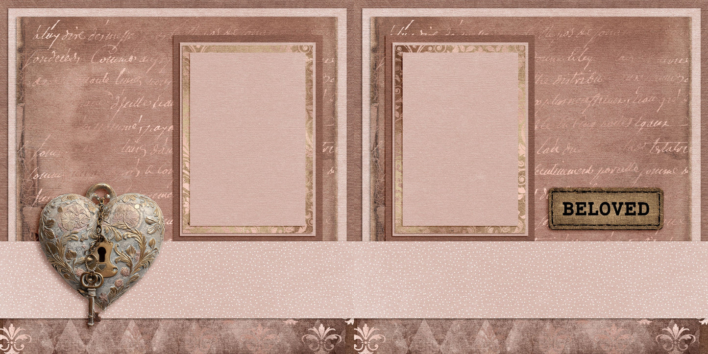 Beloved - Love Valentine Scrapbook Layout - 26-060