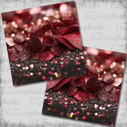 Valentine Sparkle Petals NPM - Scrapbook Layout - 26-068