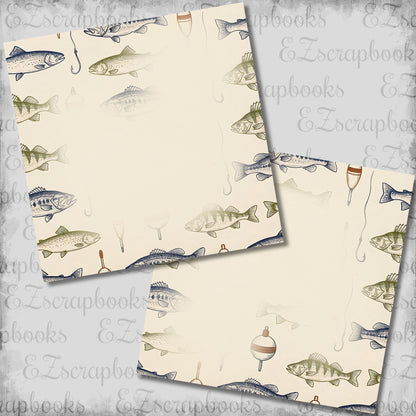 Fishing Fade NPM Scrapbook Layout - 26-073