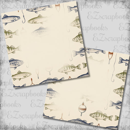 Fishing Fade NPM Scrapbook Layout - 26-073