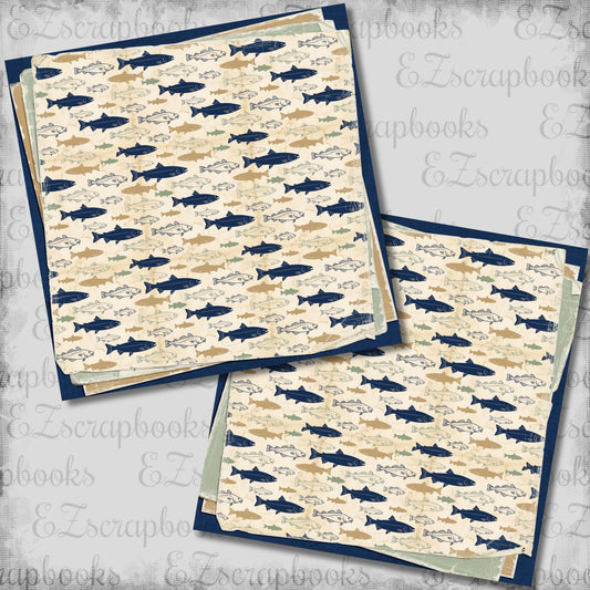 Stacked Fish NPM Scrapbook Layout - 26-075